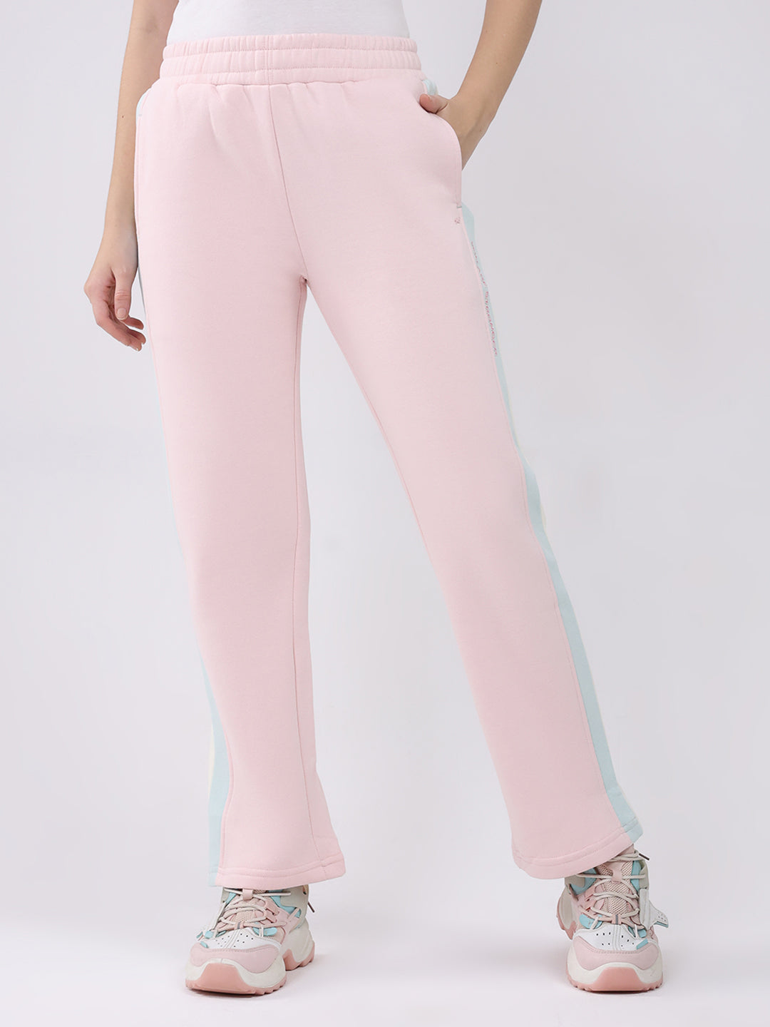 Women Pink Printed Regular Fit Winter Lower