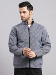 Men Navy Blue Solid Hooded Full Sleeve Reversible Jacket