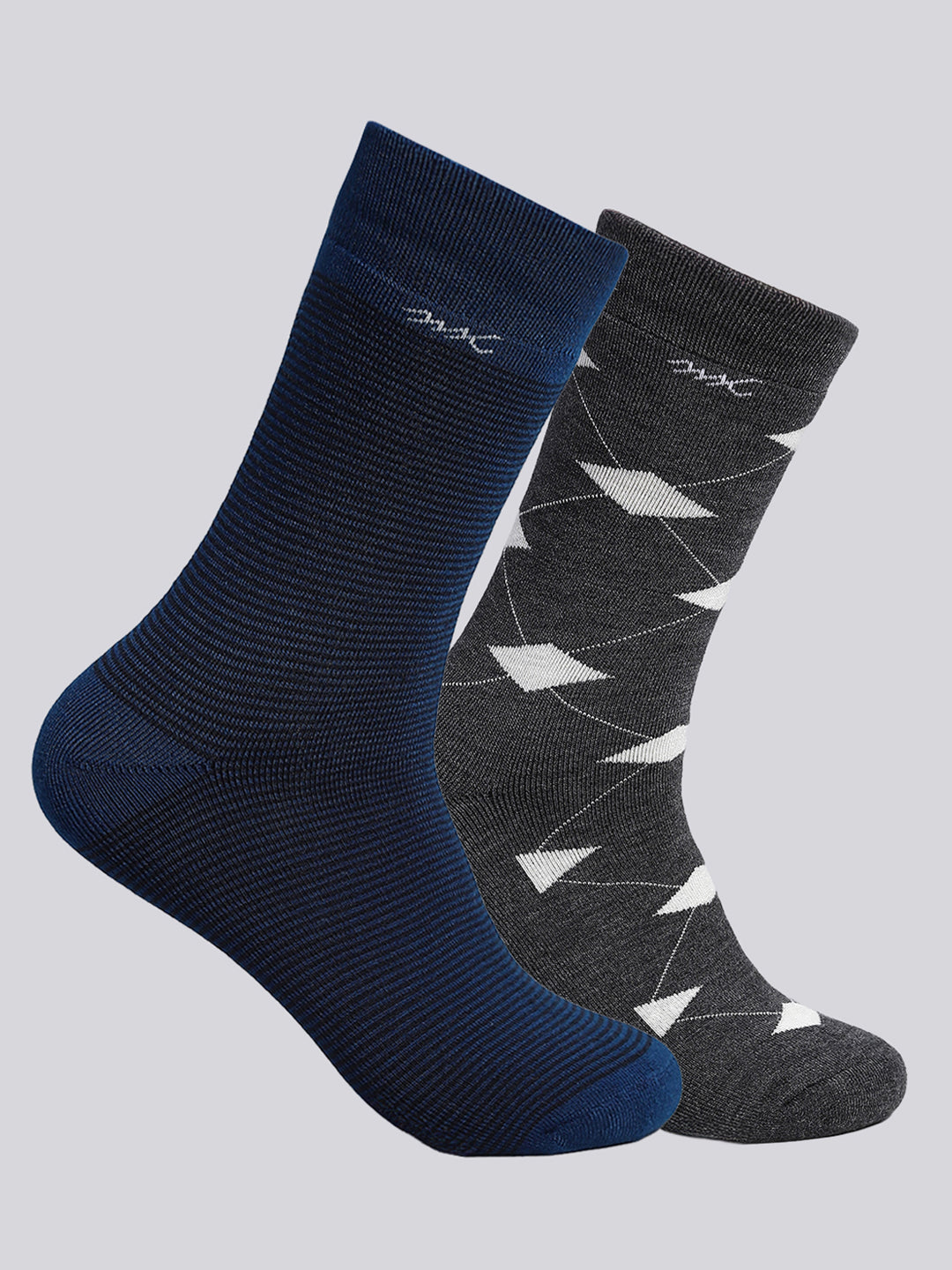 Men Wool blend Self Design Calf Length Socks (Pack of 2)